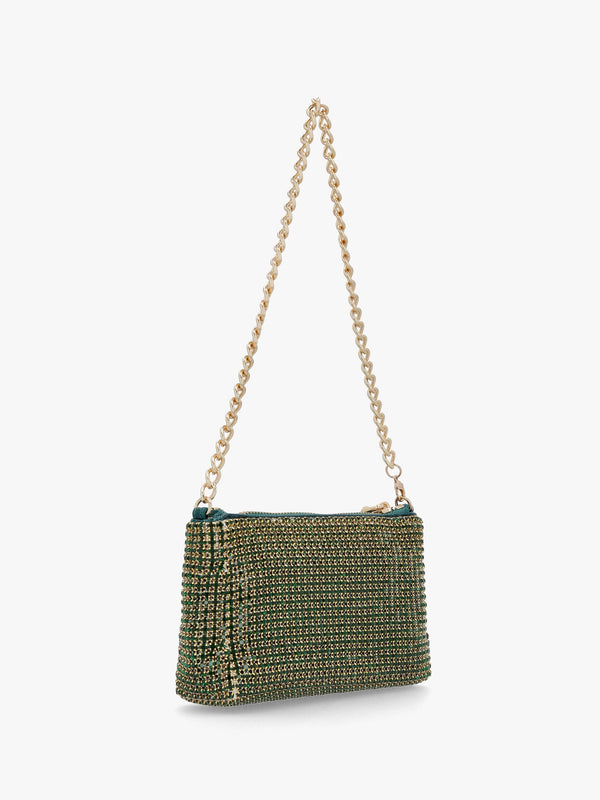 Bling Bling Emerald Green Chain Handle Shoulder Bag