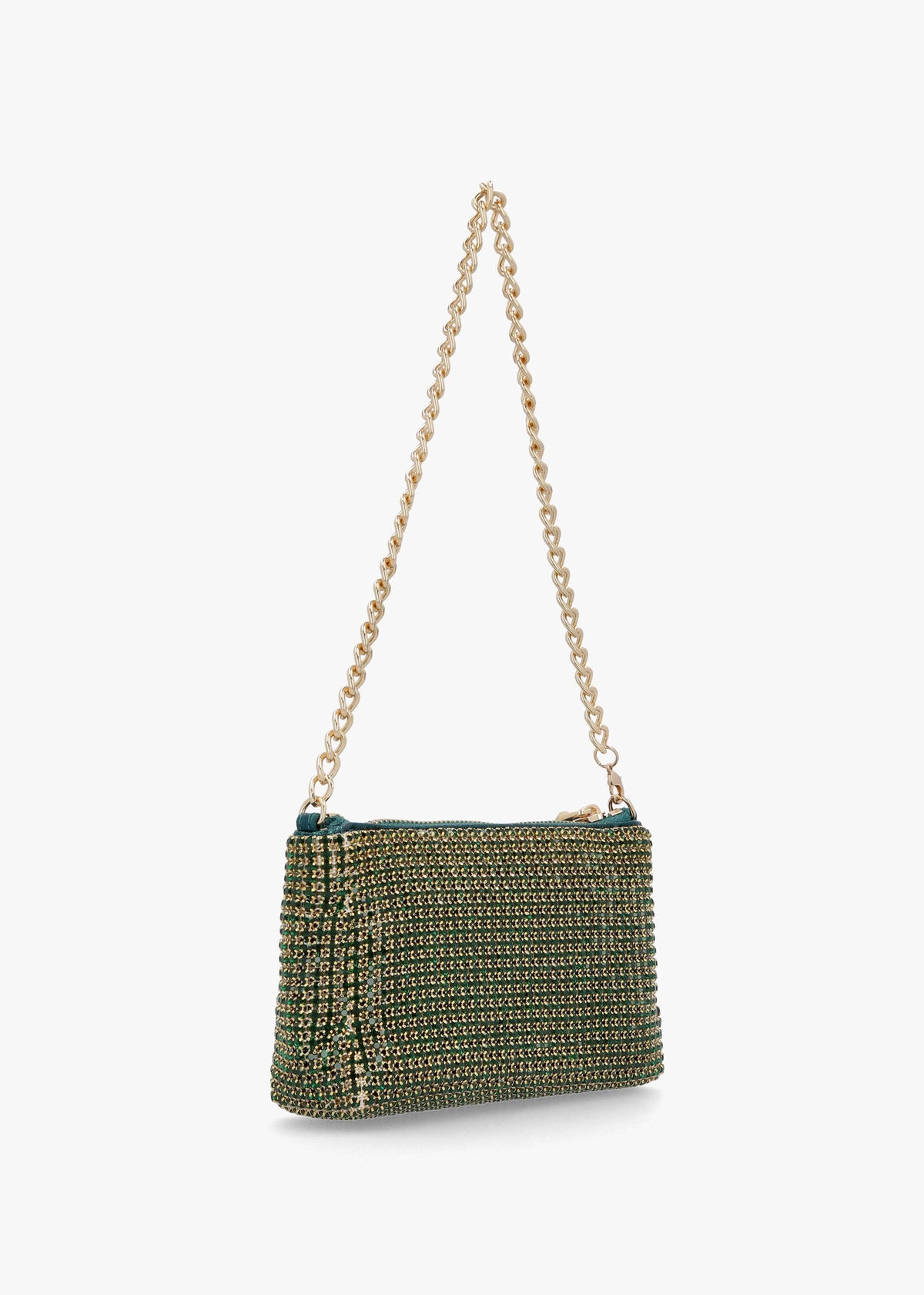 Bling Bling Emerald Green Chain Handle Shoulder Bag