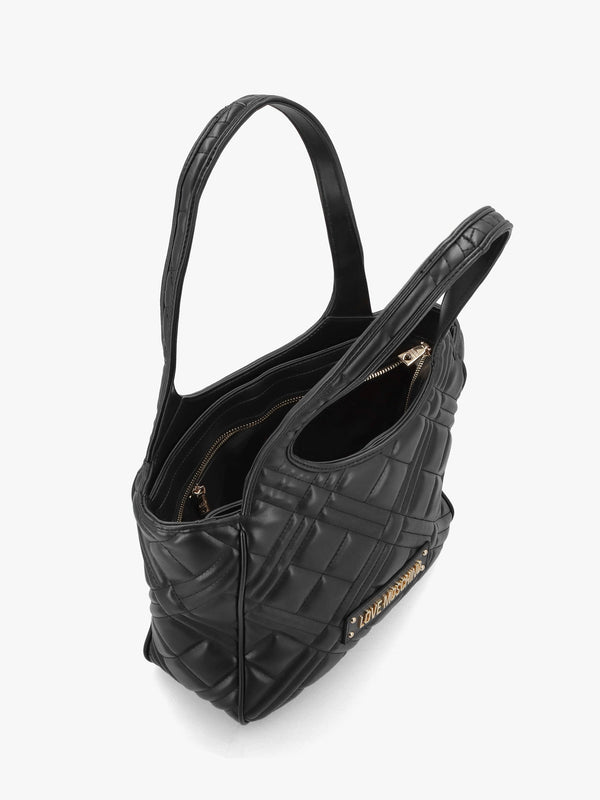 Quilted Nero Tote Bag