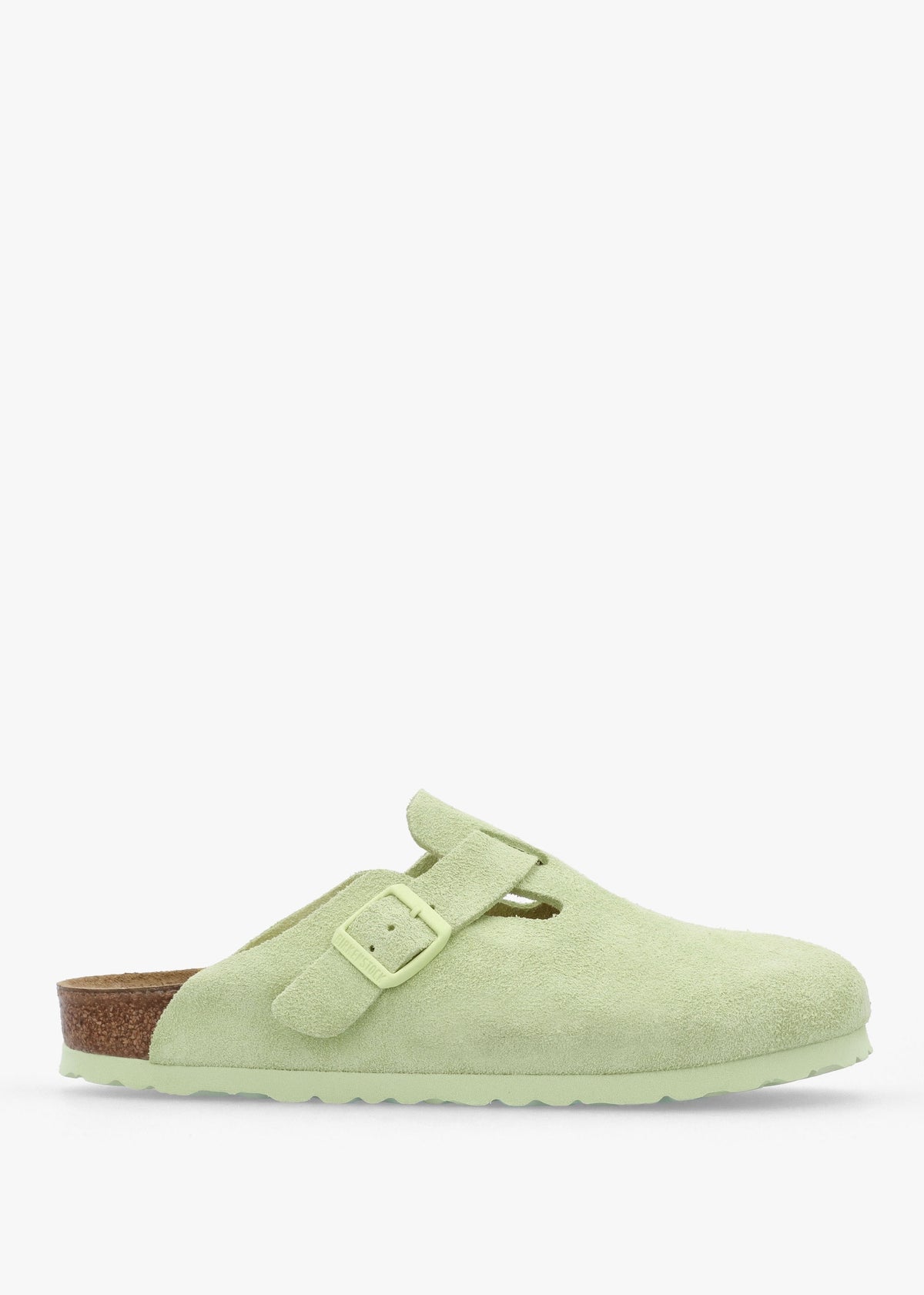Boston Faded Lime Suede Leather Clogs