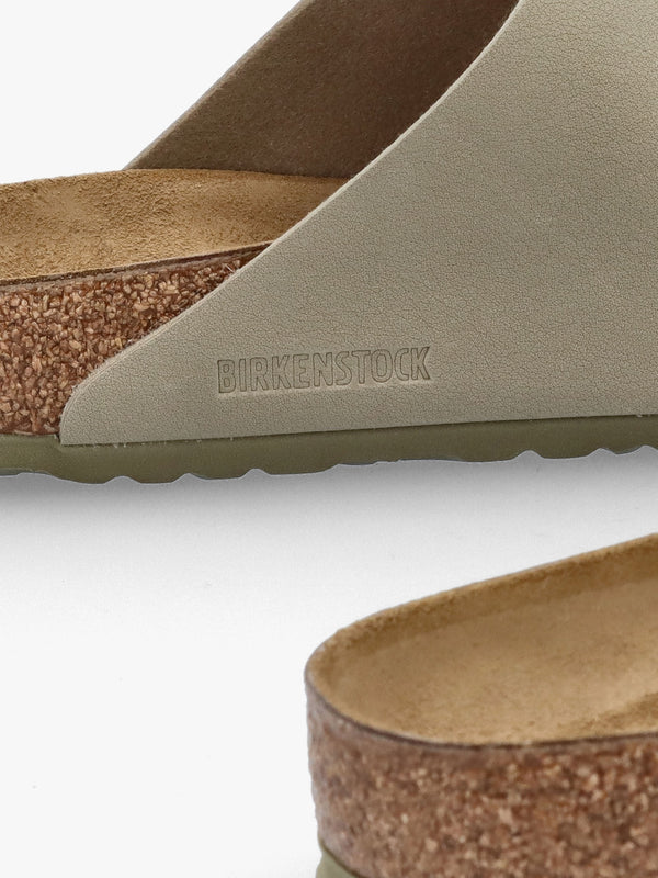 Men's Arizona Birko-Flor Faded Khaki Two Bar Mules