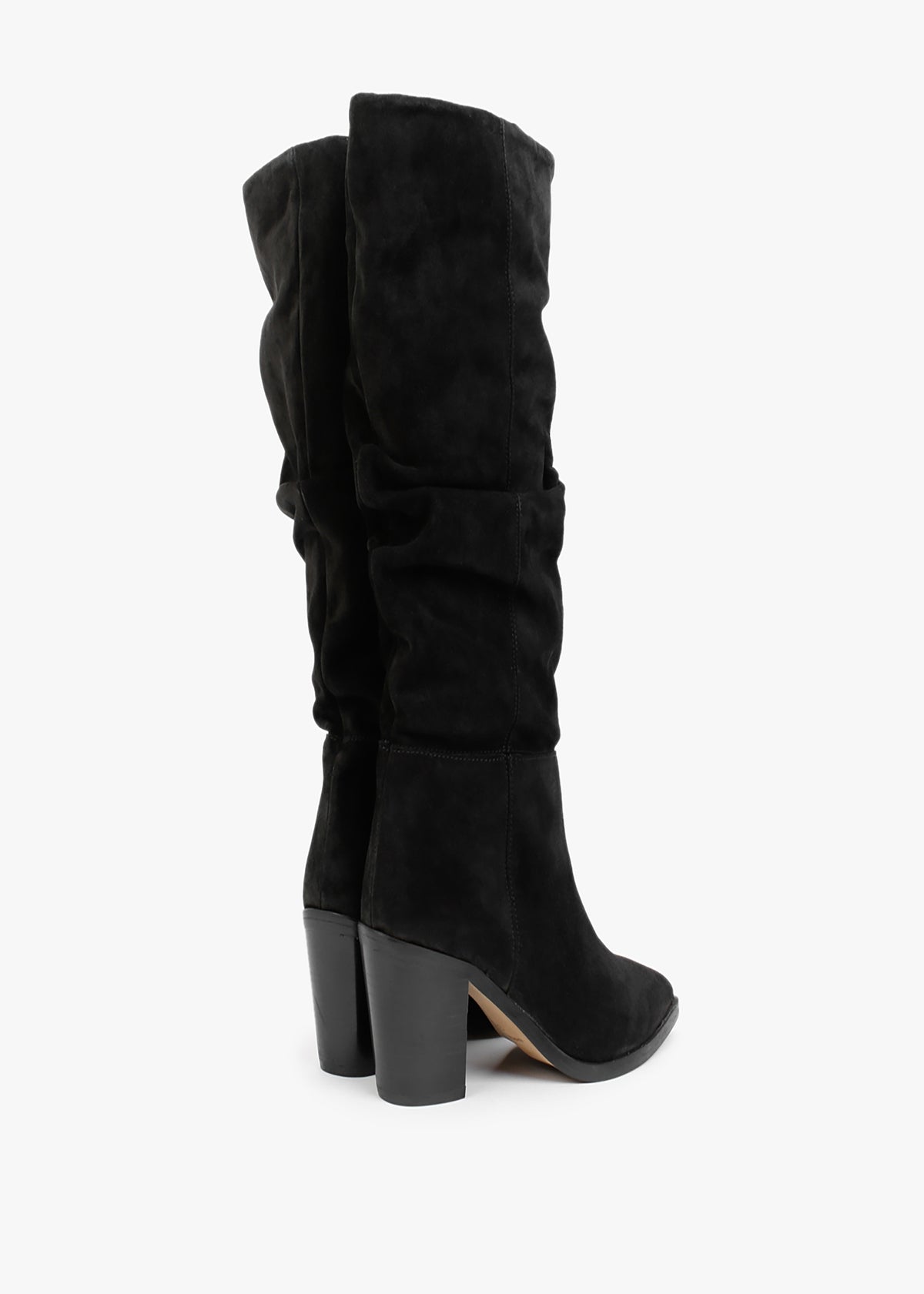 Strudel Black Suede Ruched Knee Boots