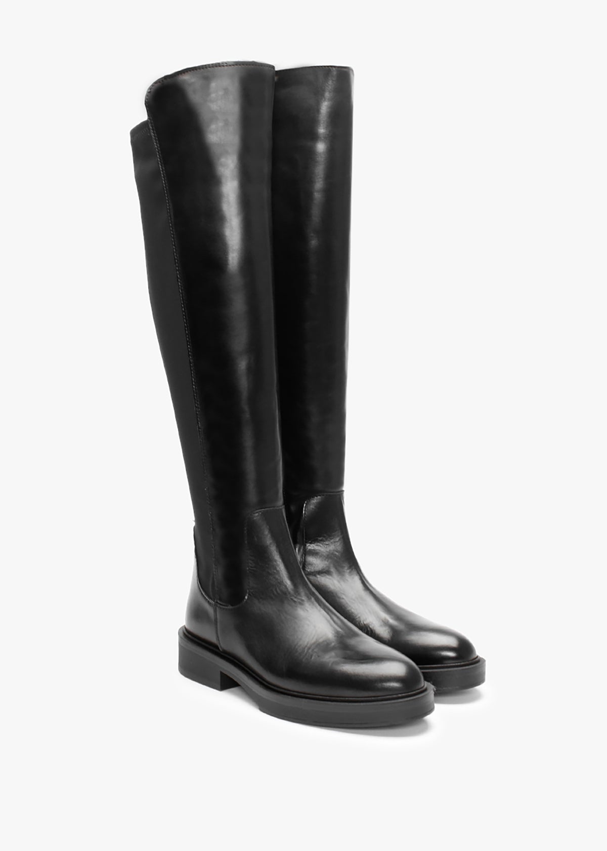 Comice Black Leather Over The Knee Boots