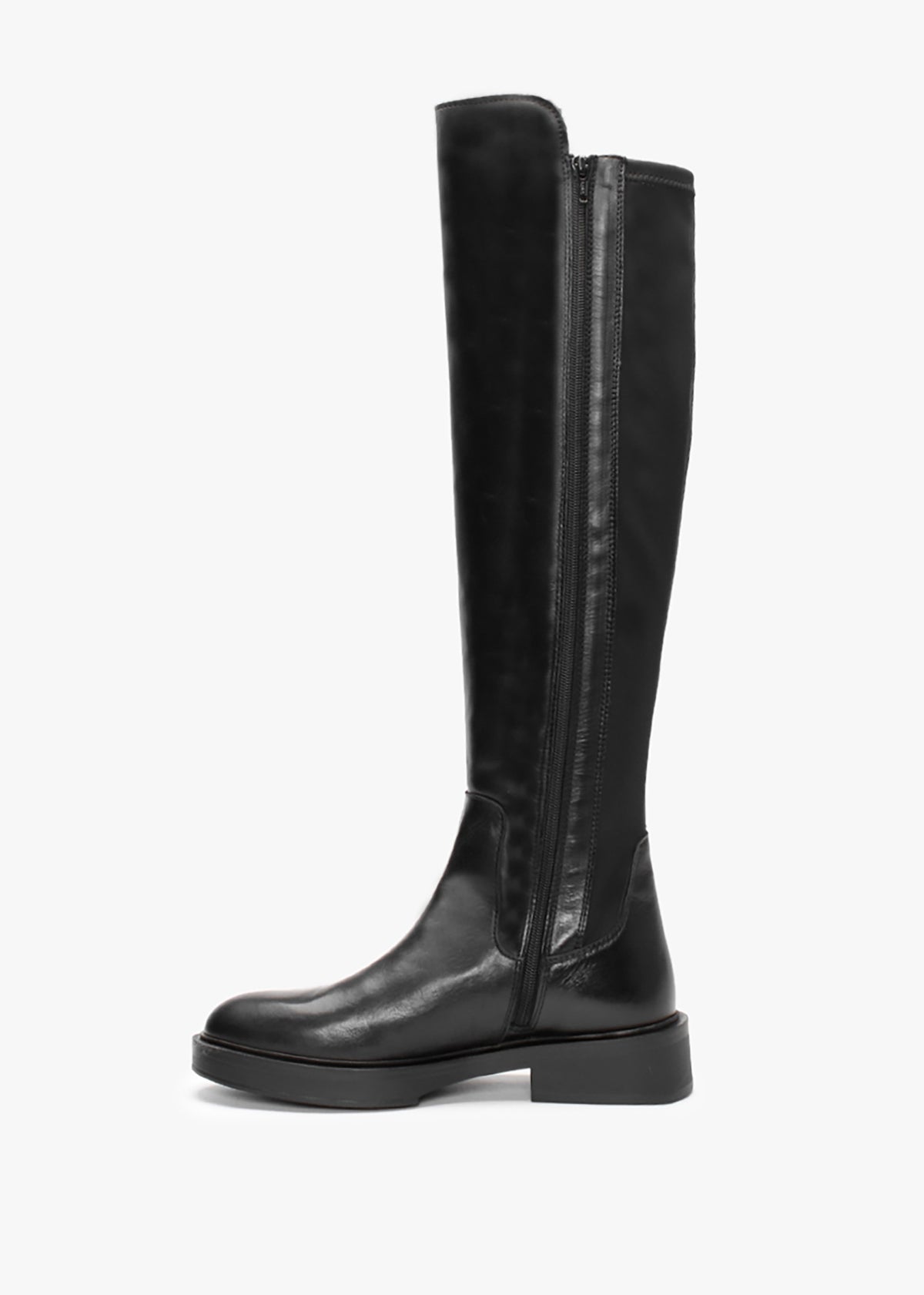 Comice Black Leather Over The Knee Boots