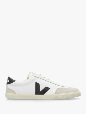 Volley White Black Canvas Trainers