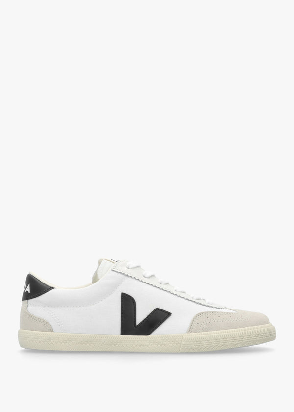 Volley White Black Canvas Trainers