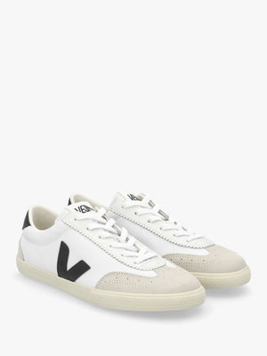 Volley White Black Canvas Trainers