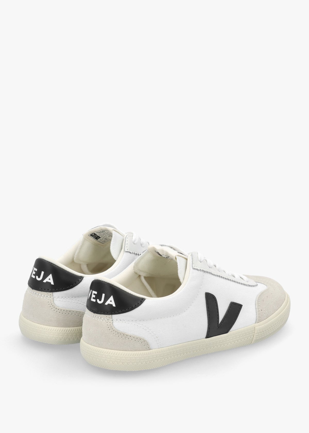 Volley White Black Canvas Trainers
