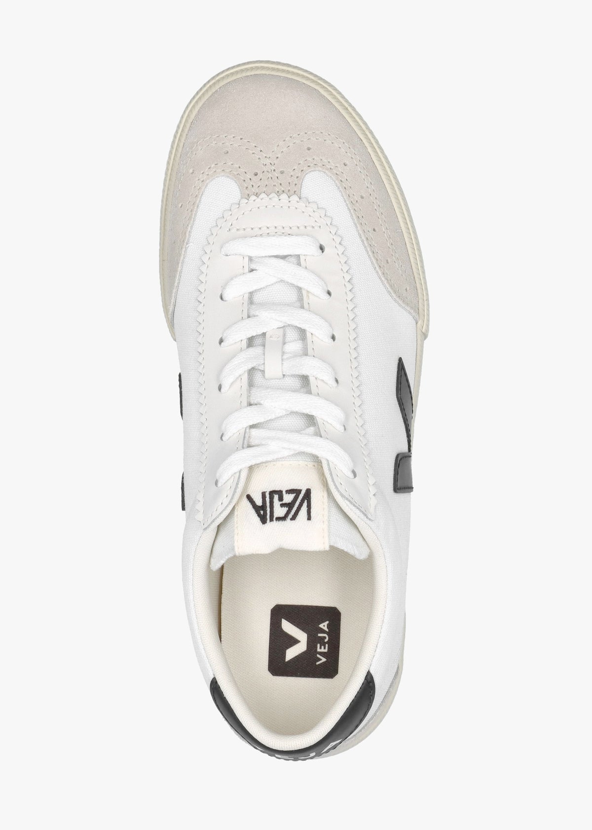 Volley White Black Canvas Trainers