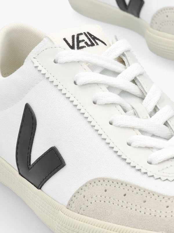 Volley White Black Canvas Trainers