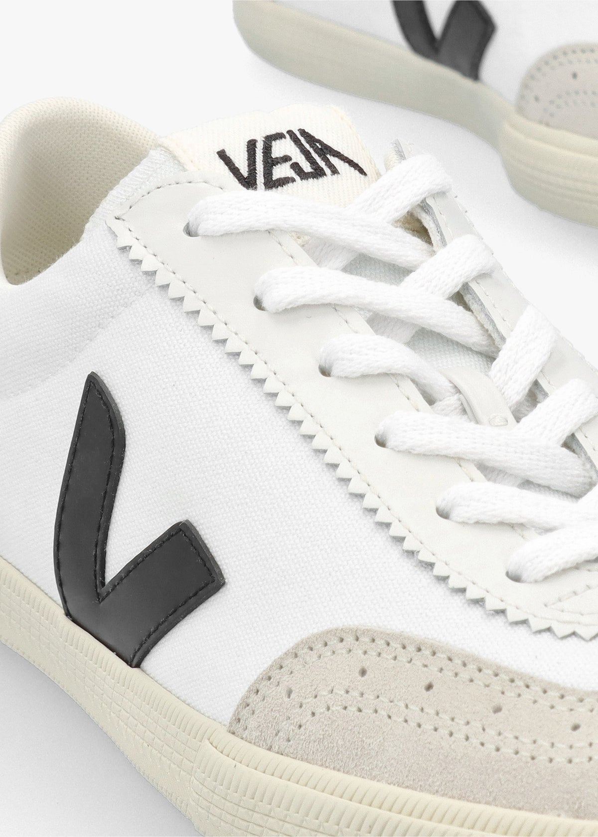 Volley White Black Canvas Trainers