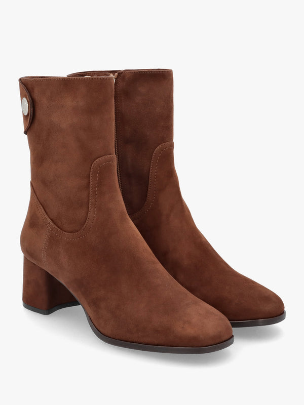 Payton Tan Suede Block Heel Ankle Boots