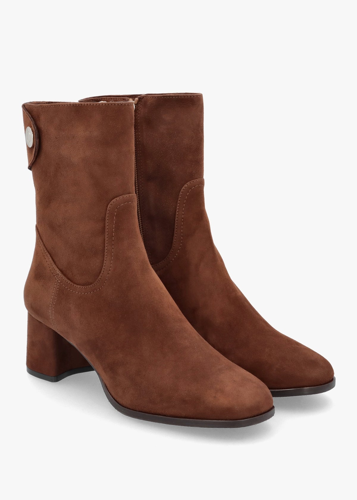 Payton Tan Suede Block Heel Ankle Boots