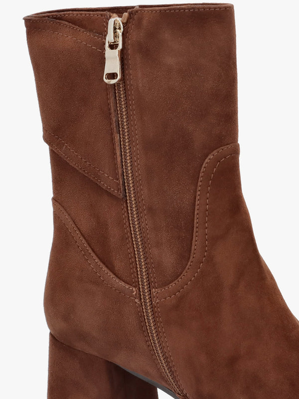 Payton Tan Suede Block Heel Ankle Boots