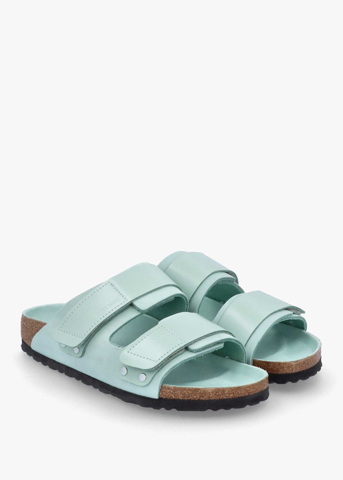 Uji Surf Green Nubuck Leather Two Bar Mules