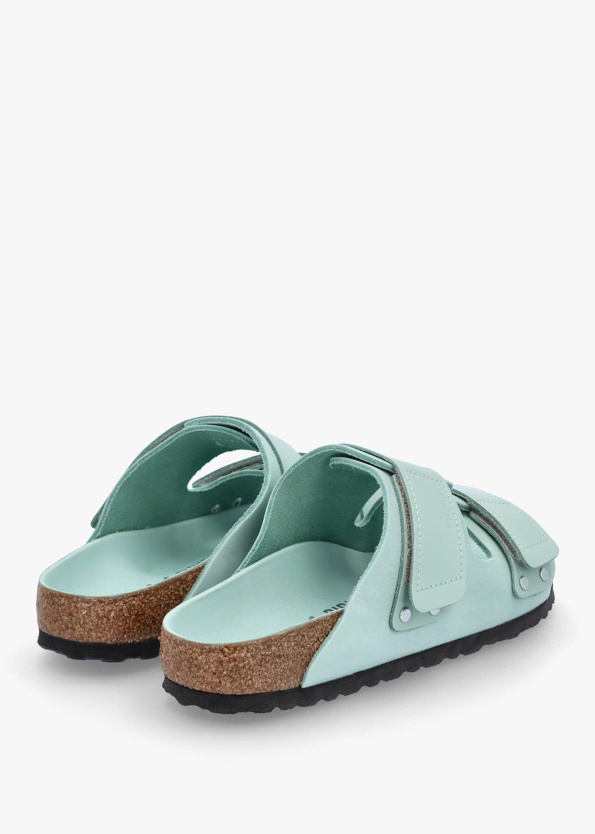 Uji Surf Green Nubuck Leather Two Bar Mules