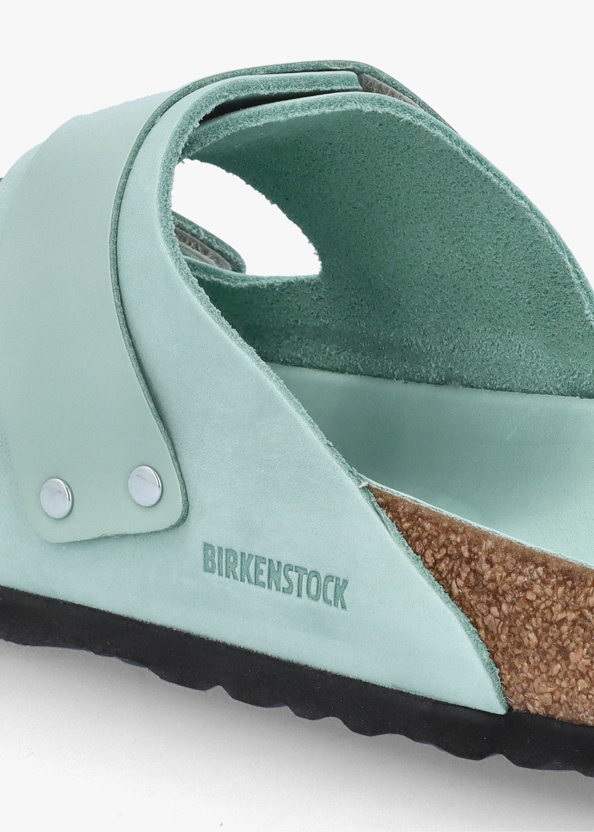 Uji Surf Green Nubuck Leather Two Bar Mules