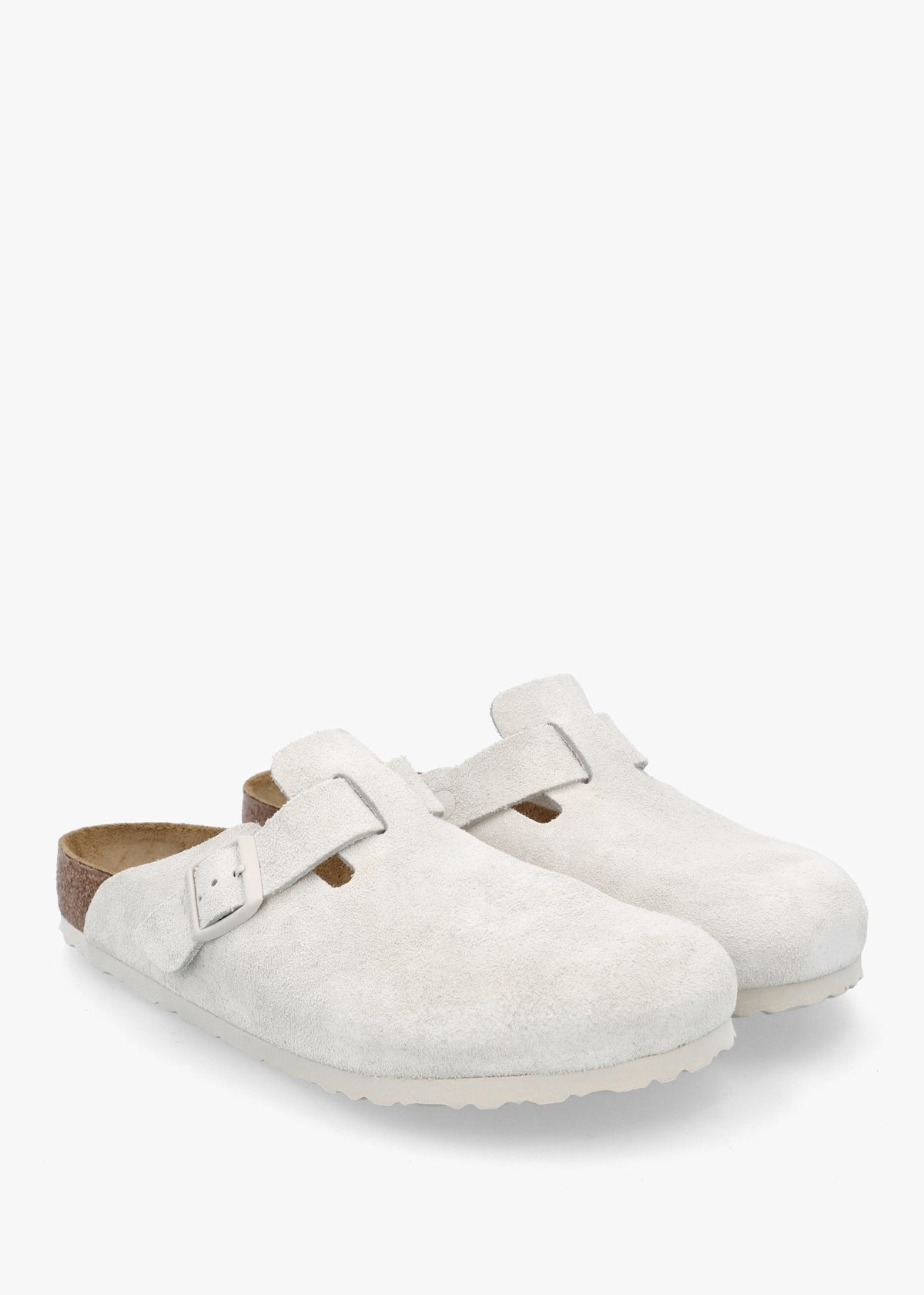 Men's Boston Modern Antique White Suede Clogs