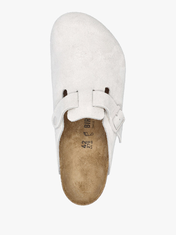 Men's Boston Modern Antique White Suede Clogs