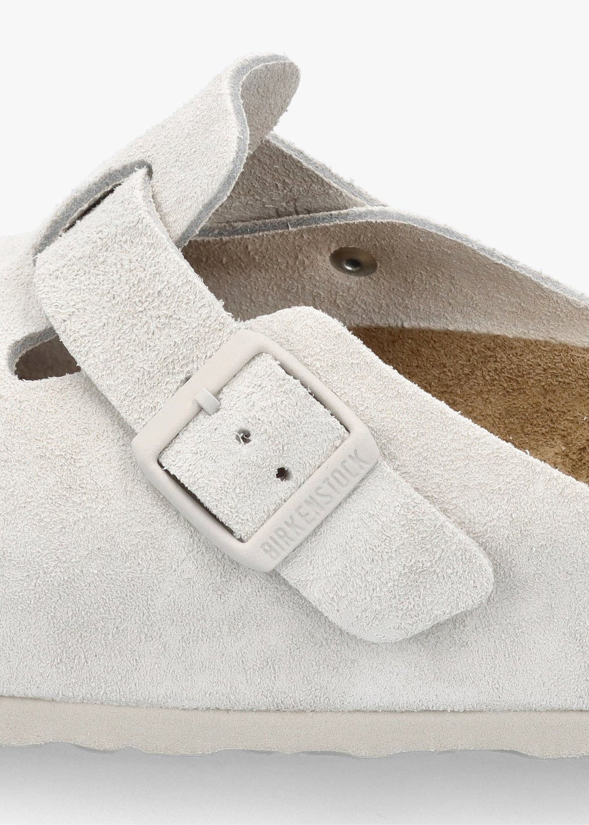 Men's Boston Modern Antique White Suede Clogs