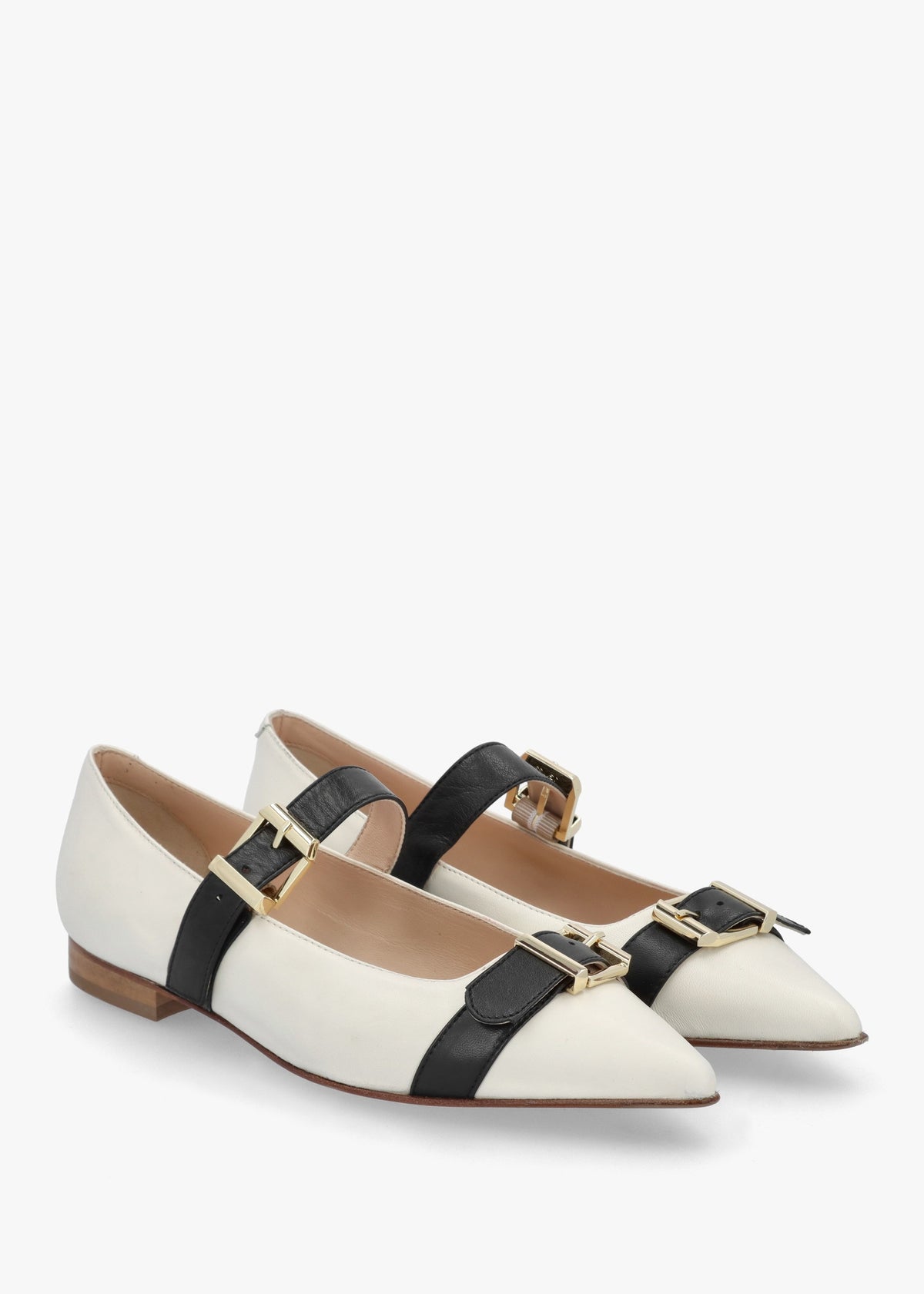 Nancy White Leather Pointed Toe Pumps