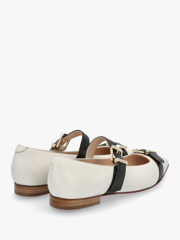 Nancy White Leather Pointed Toe Pumps