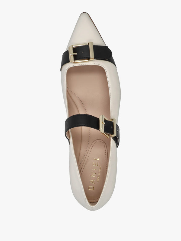 Nancy White Leather Pointed Toe Pumps