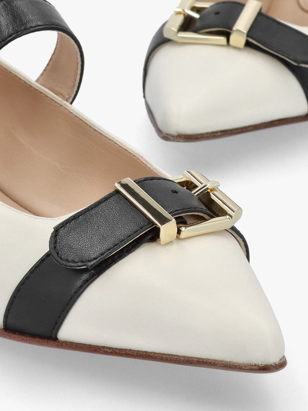 Nancy White Leather Pointed Toe Pumps