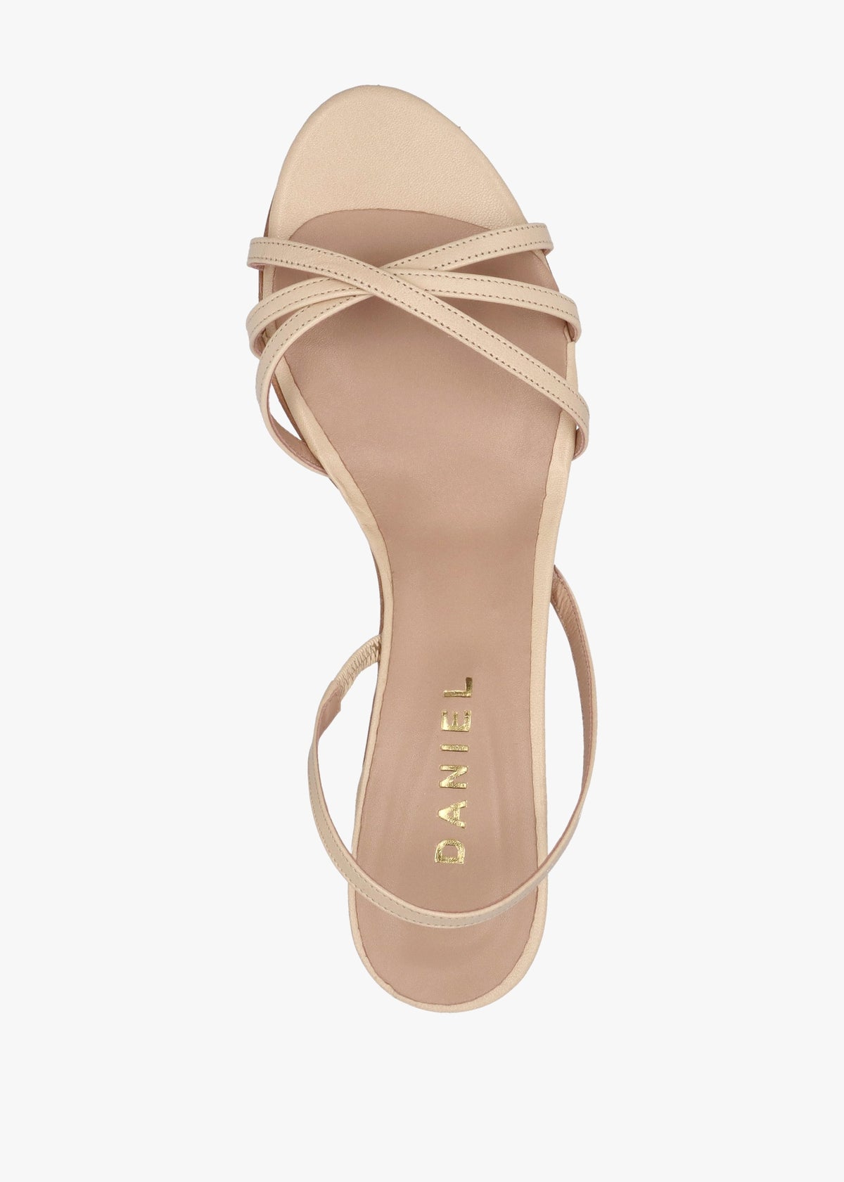 Akittie Beige Leather Kitten Heel Sandals