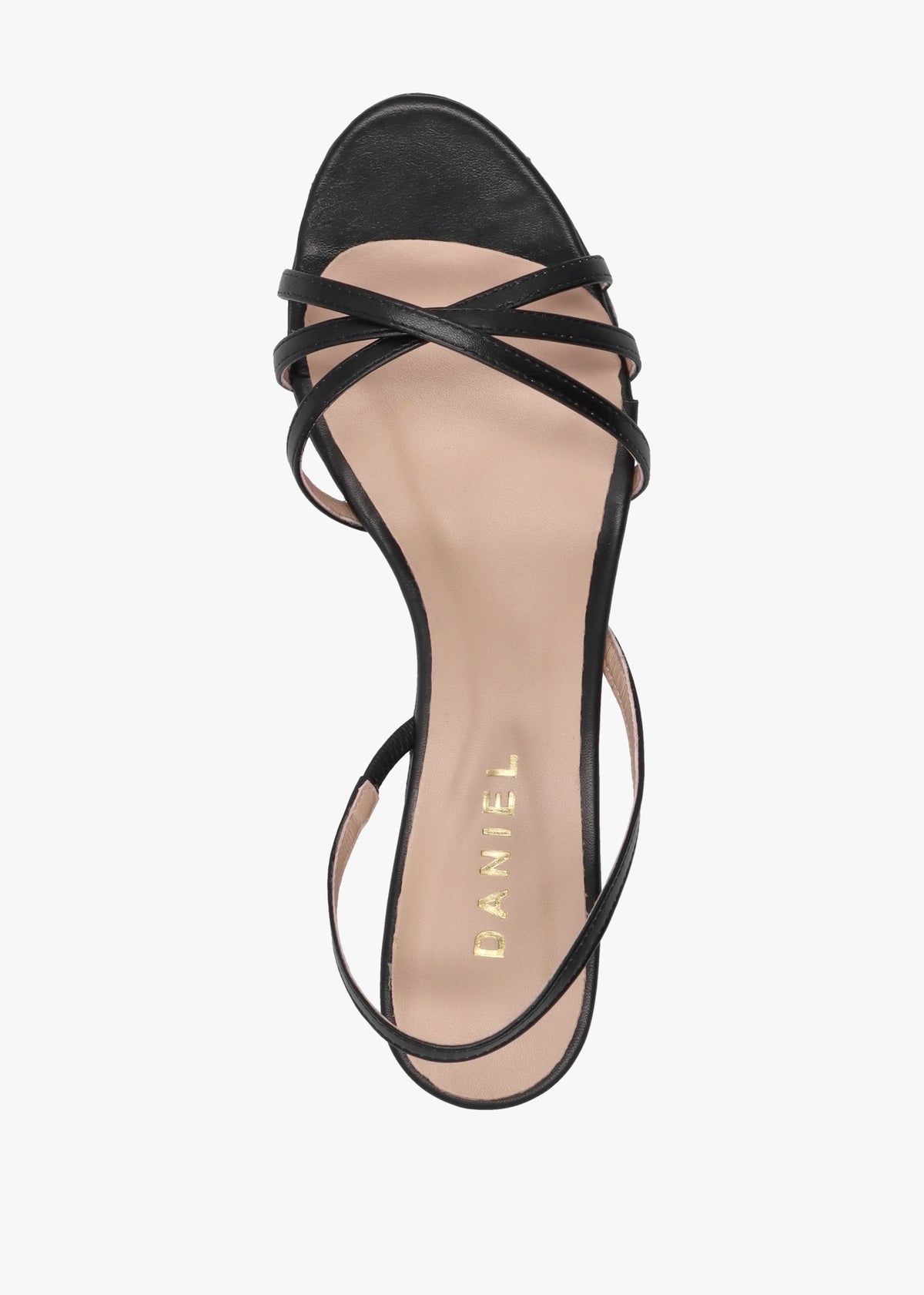 Akittie Black Leather Kitten Heel Sandals