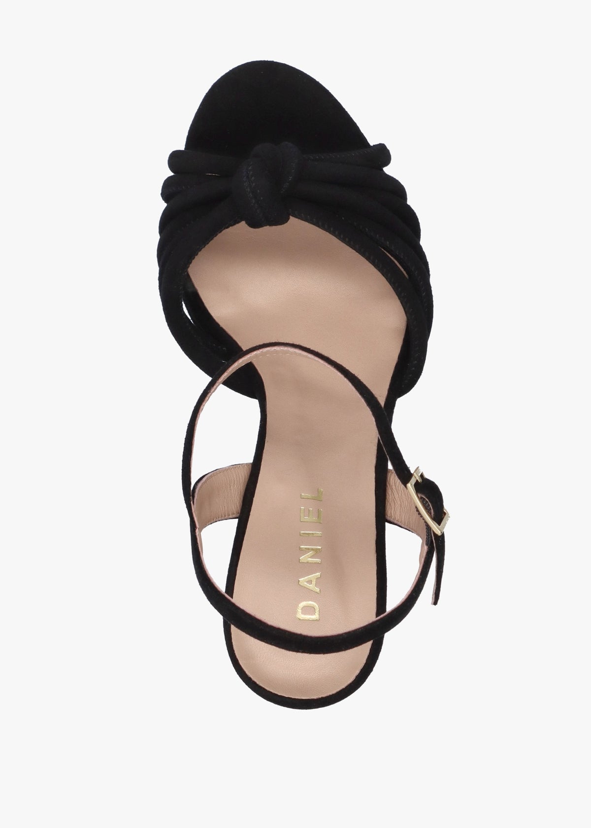 Aknot Black Suede Platform Heeled Sandals