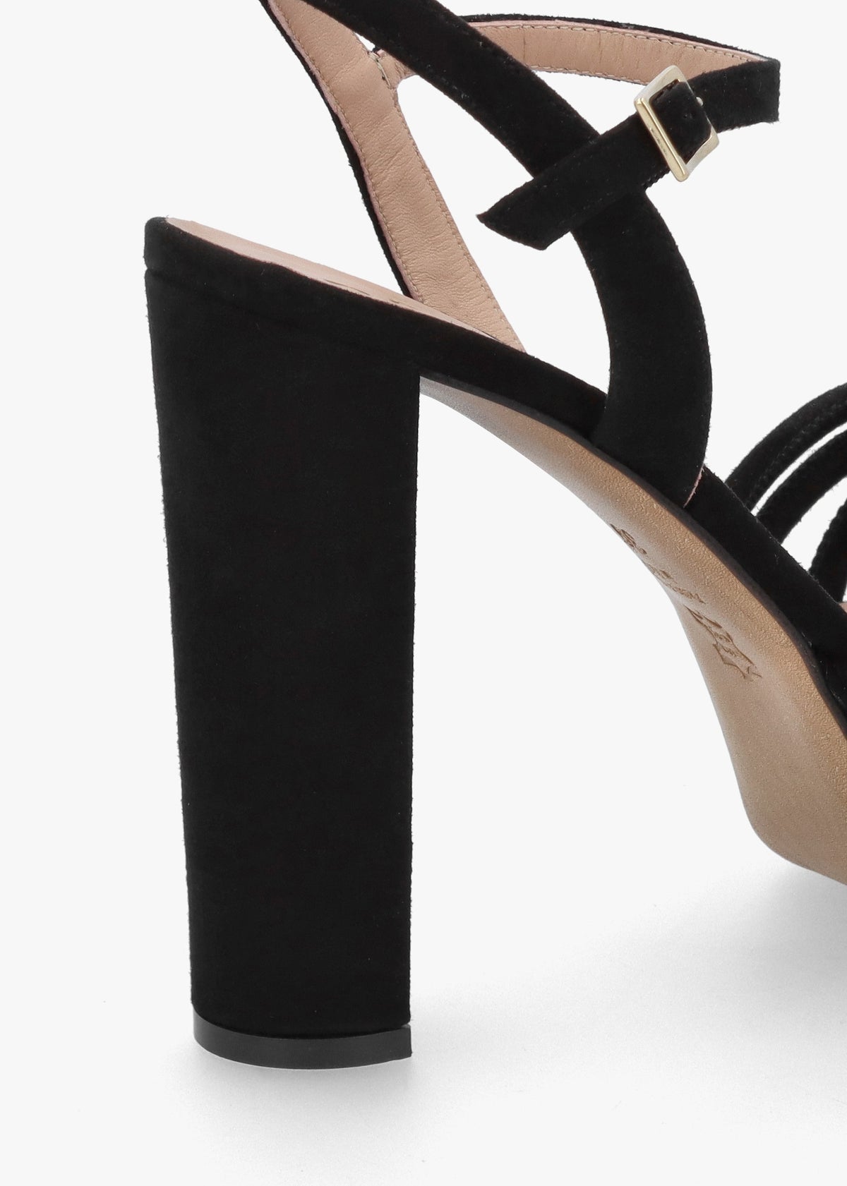 Aknot Black Suede Platform Heeled Sandals