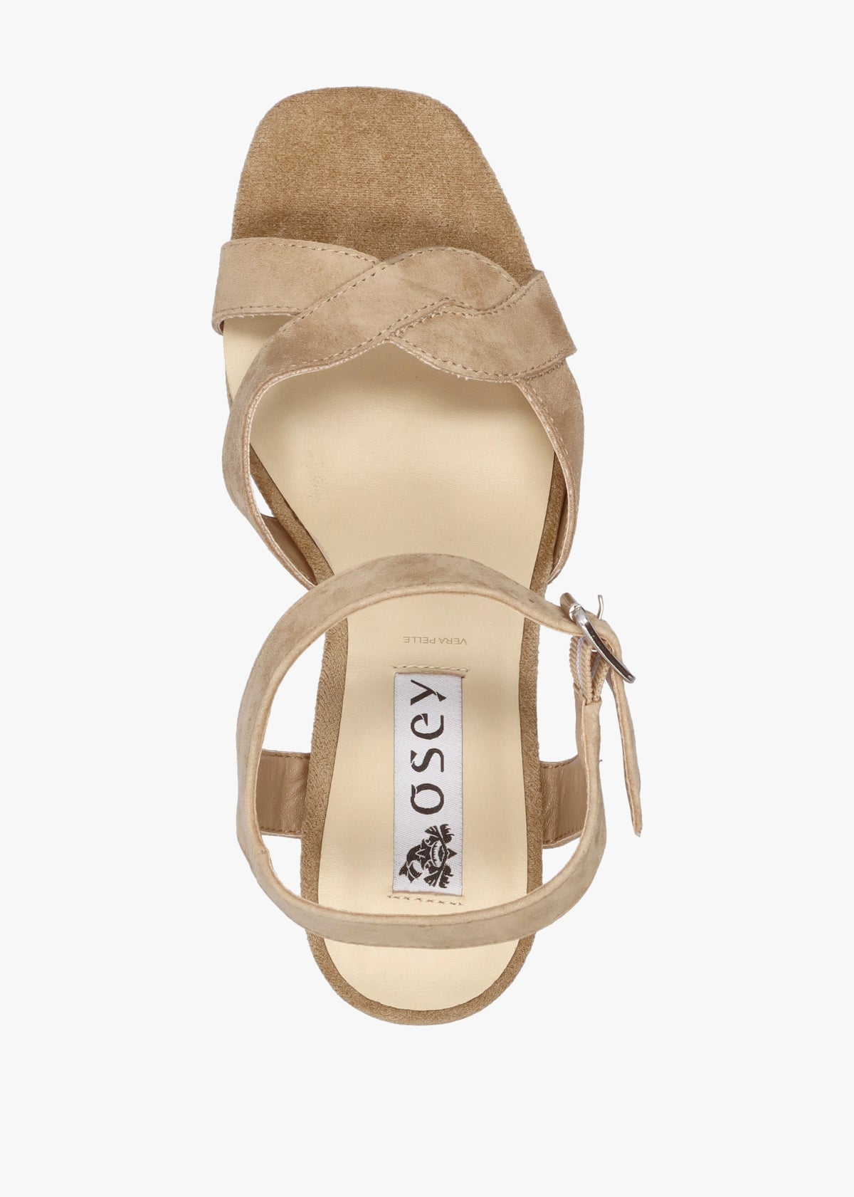 Villa Funsi Beige Suede Block Heel Platform Sandals