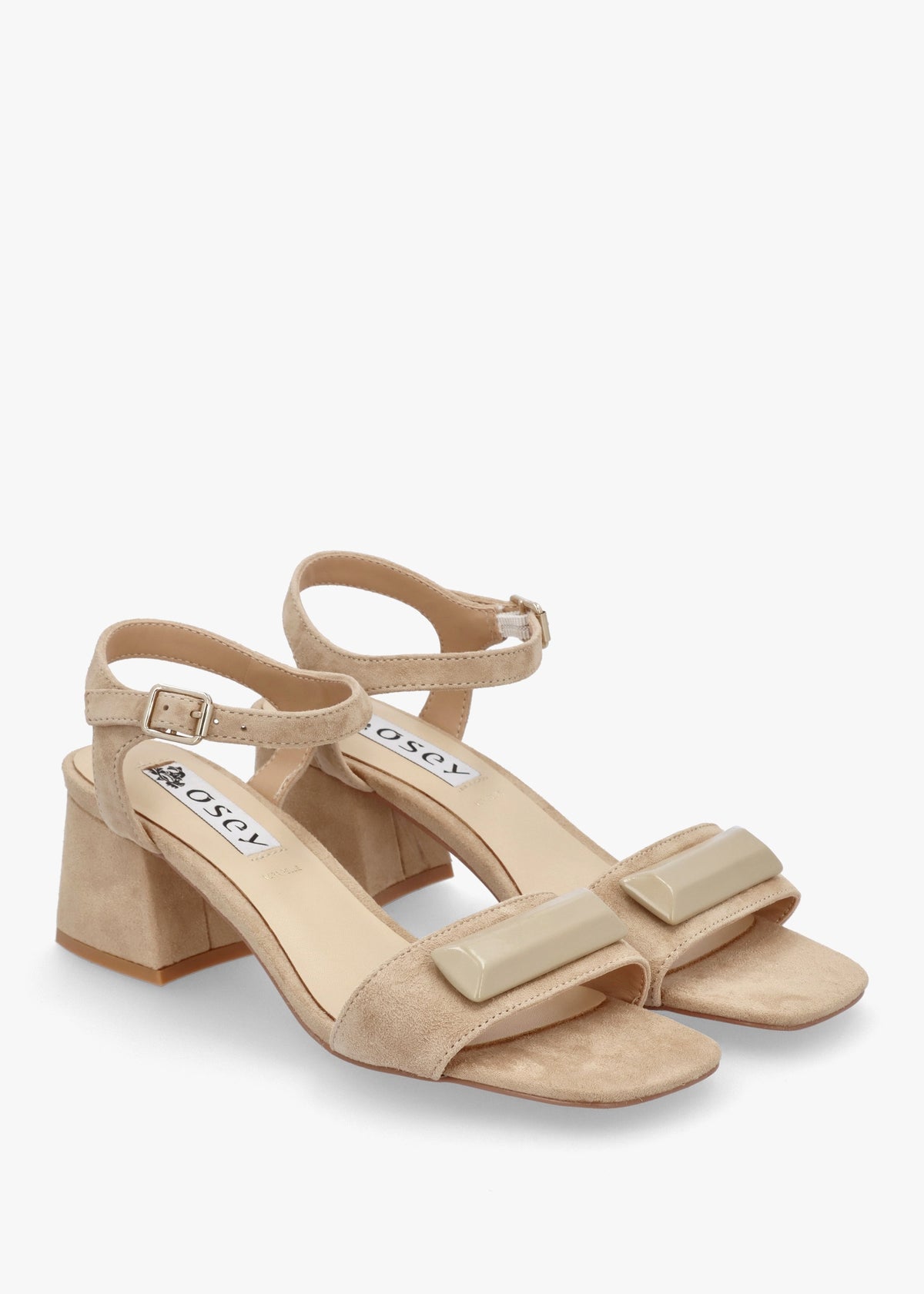 Villa Surry Beige Suede Block Heel Sandals