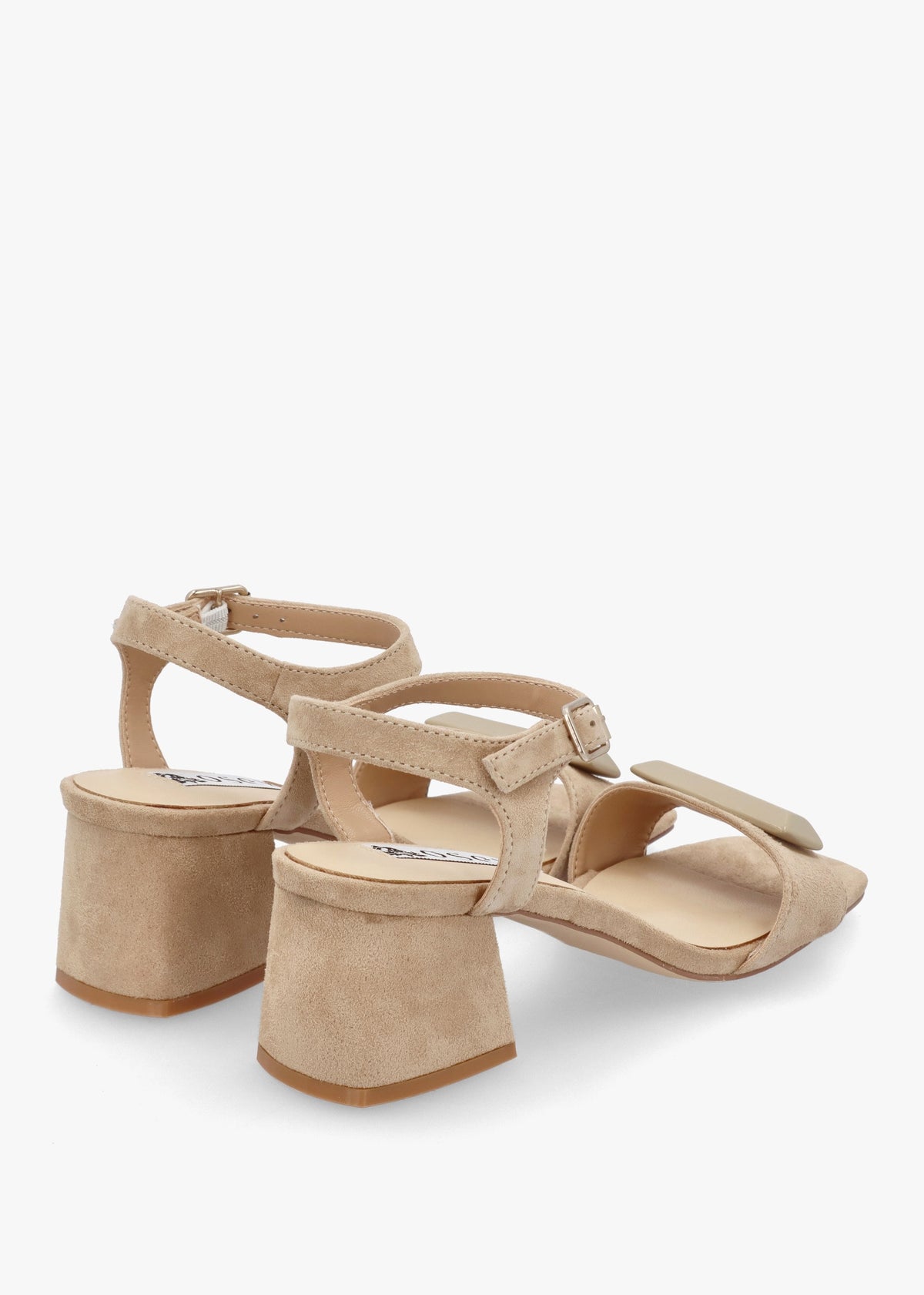 Villa Surry Beige Suede Block Heel Sandals