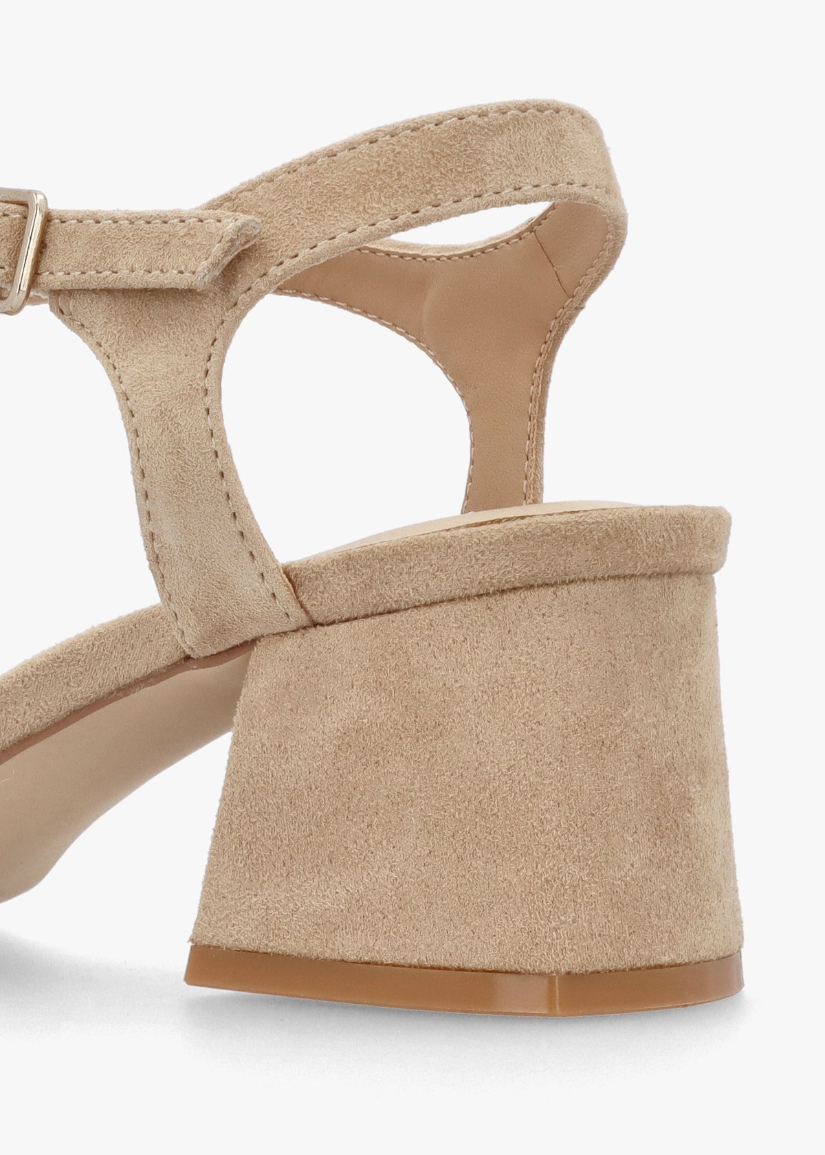 Villa Surry Beige Suede Block Heel Sandals