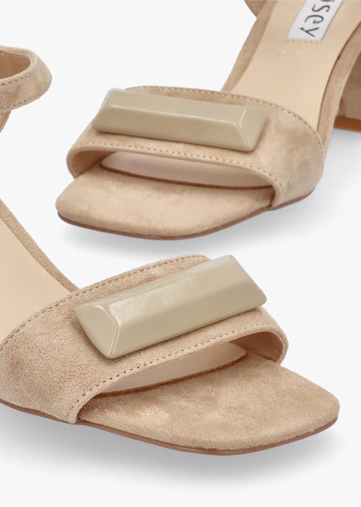 Villa Surry Beige Suede Block Heel Sandals