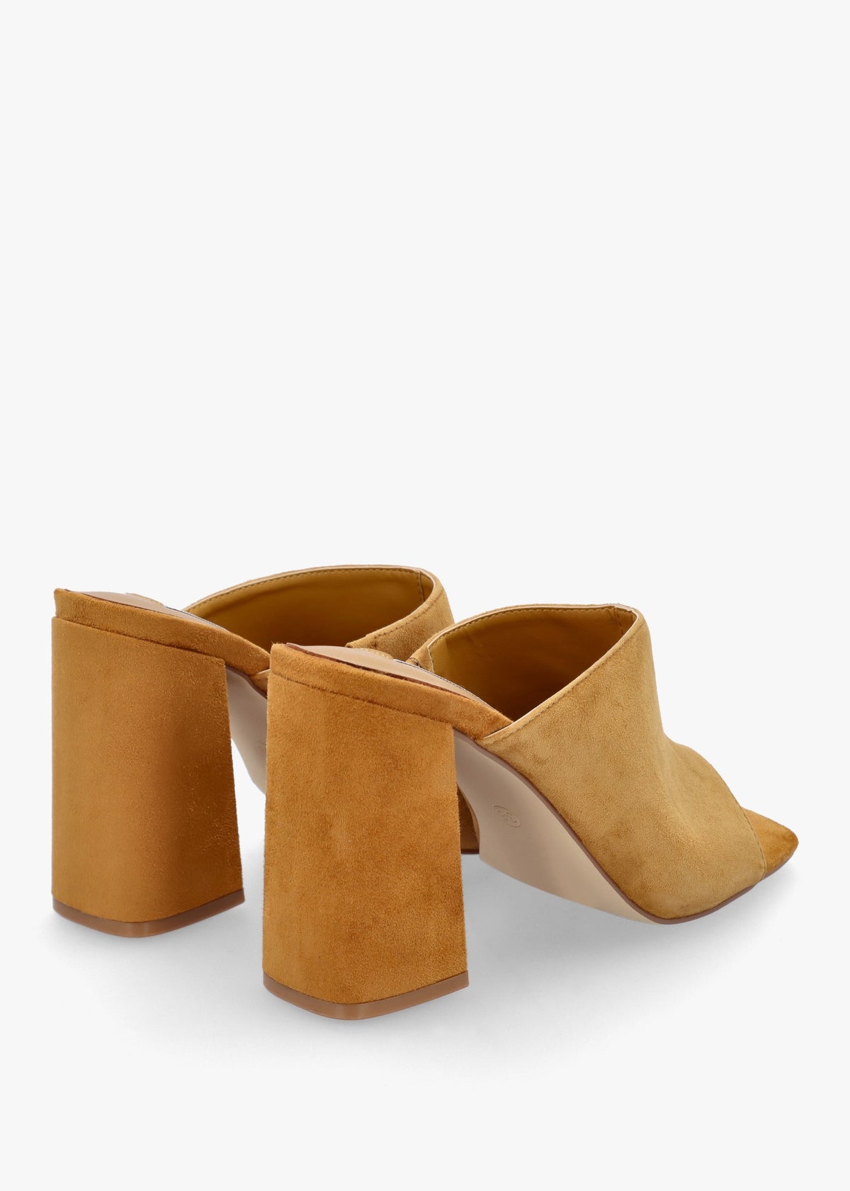 Villa Loki Mustard Suede Block Heel Mules