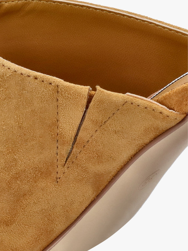 Villa Loki Mustard Suede Block Heel Mules
