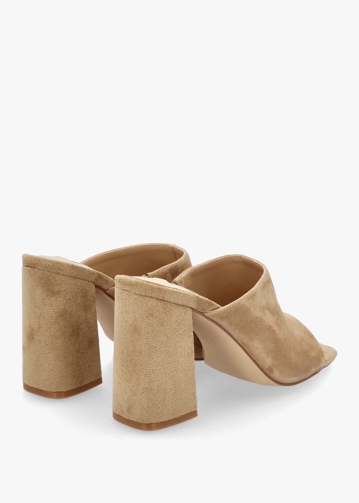 Villa Loki Beige Suede Block Heel Mules