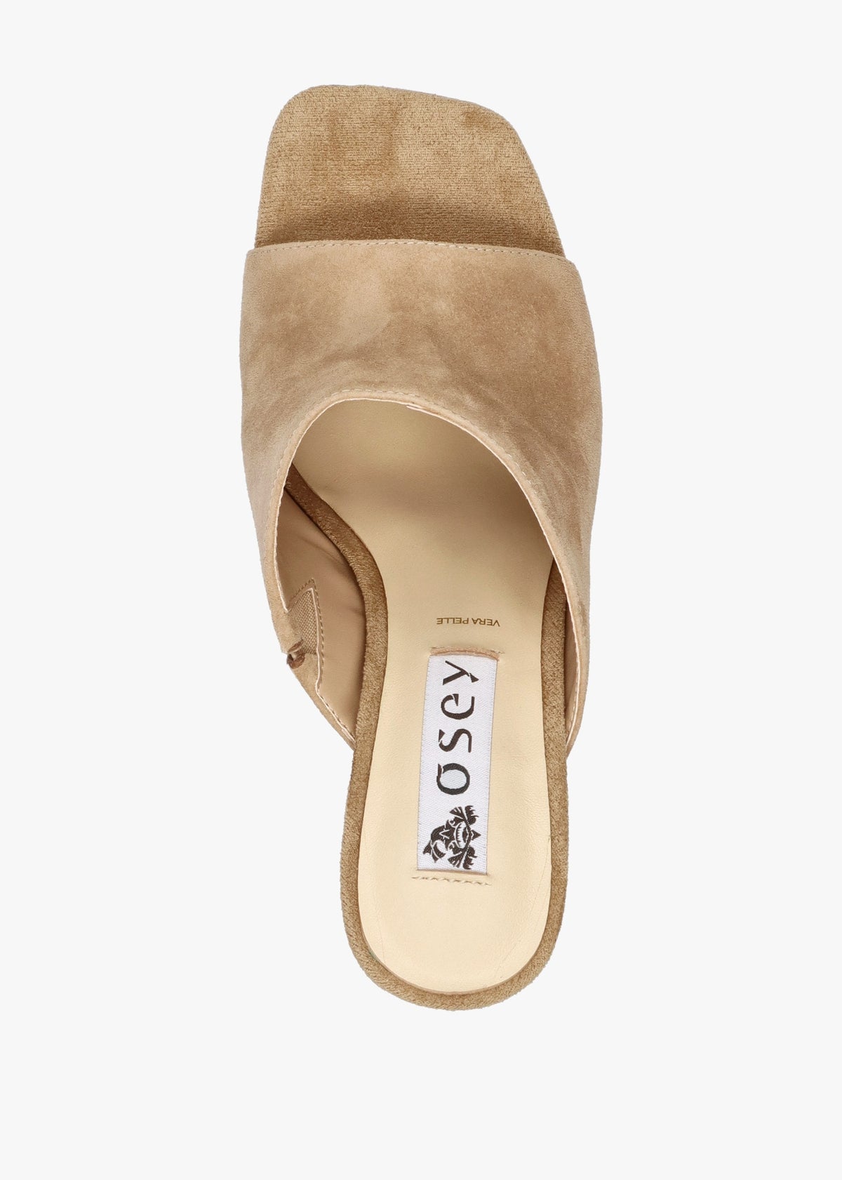 Villa Loki Beige Suede Block Heel Mules