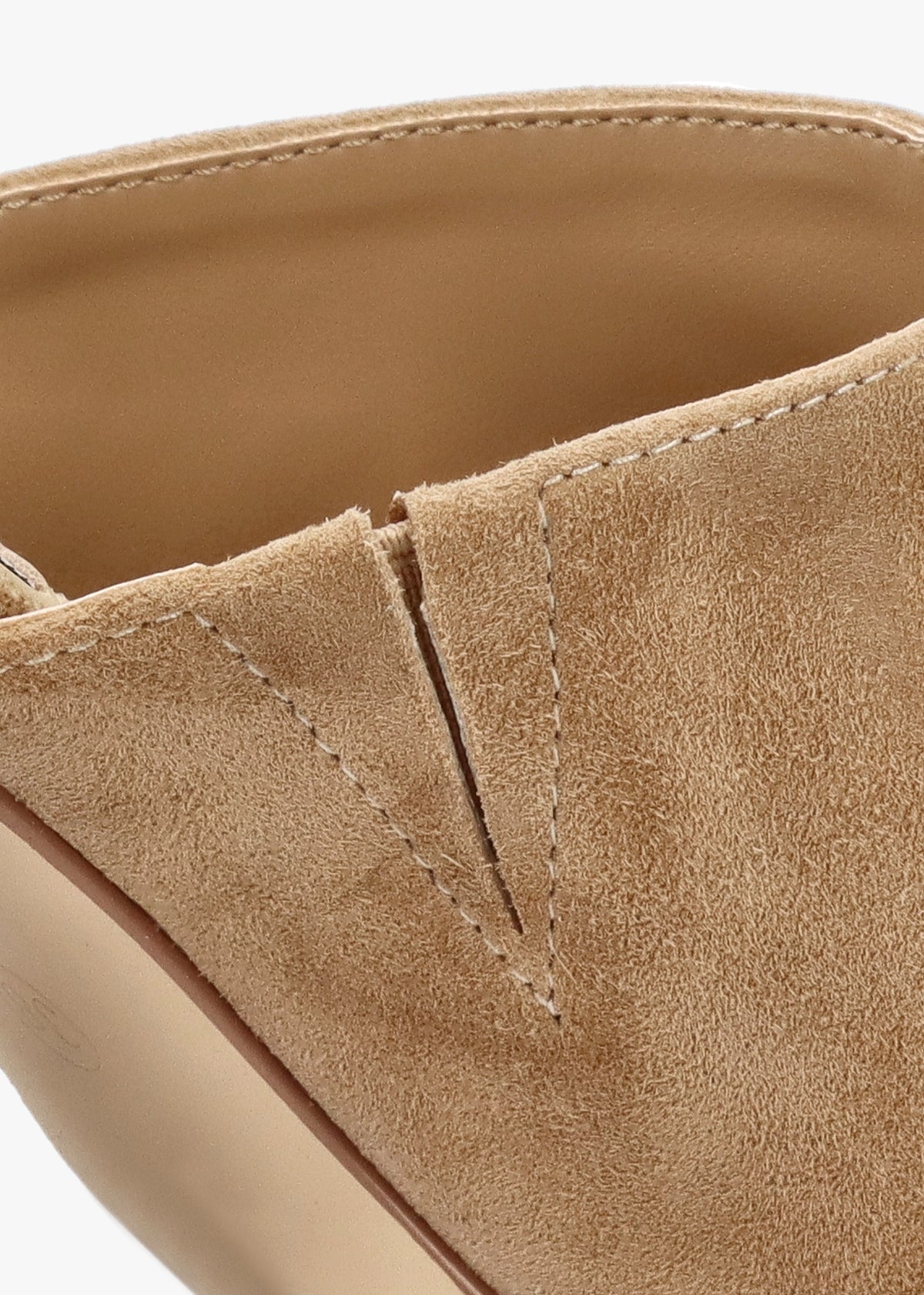 Villa Loki Beige Suede Block Heel Mules