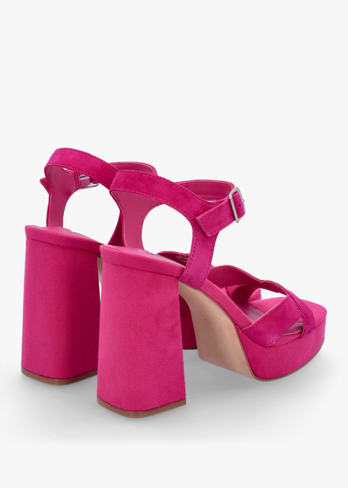 Villa Funsi Fuchsia Suede Block Heel Platform Sandals