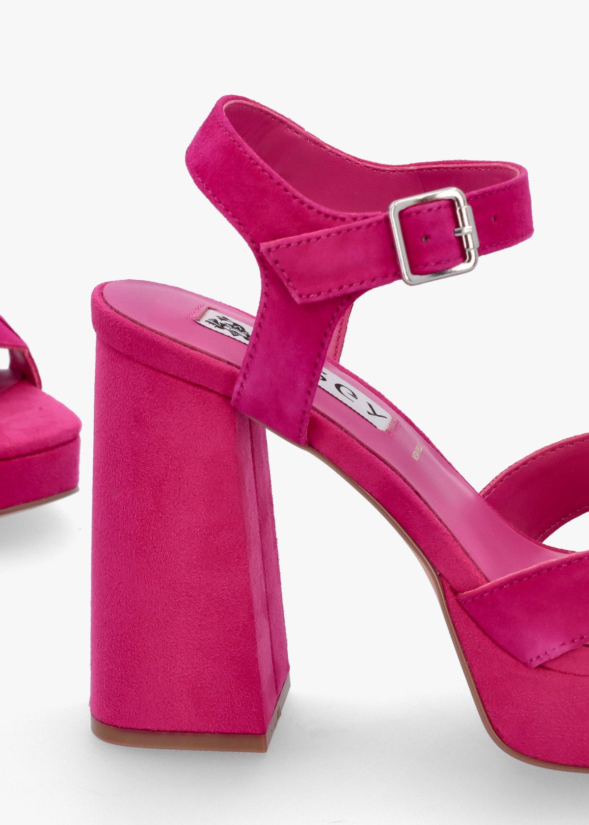 Villa Funsi Fuchsia Suede Block Heel Platform Sandals