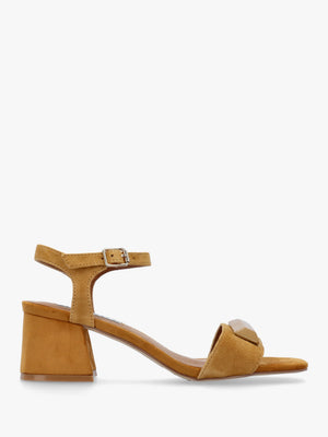 Villa Surry Mustard Suede Block Heel Sandals