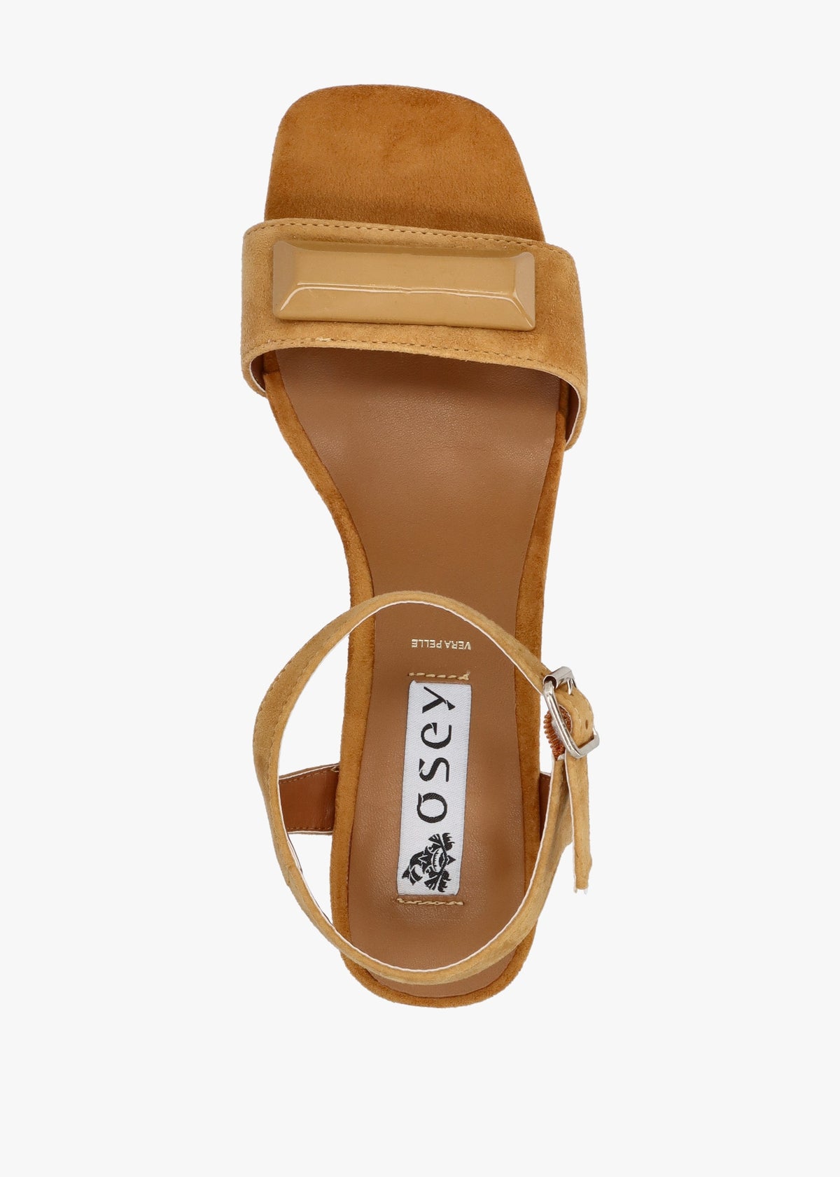 Villa Surry Mustard Suede Block Heel Sandals