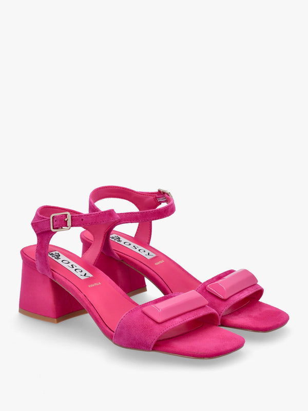 Villa Surry Fuchsia Suede Block Heel Sandals