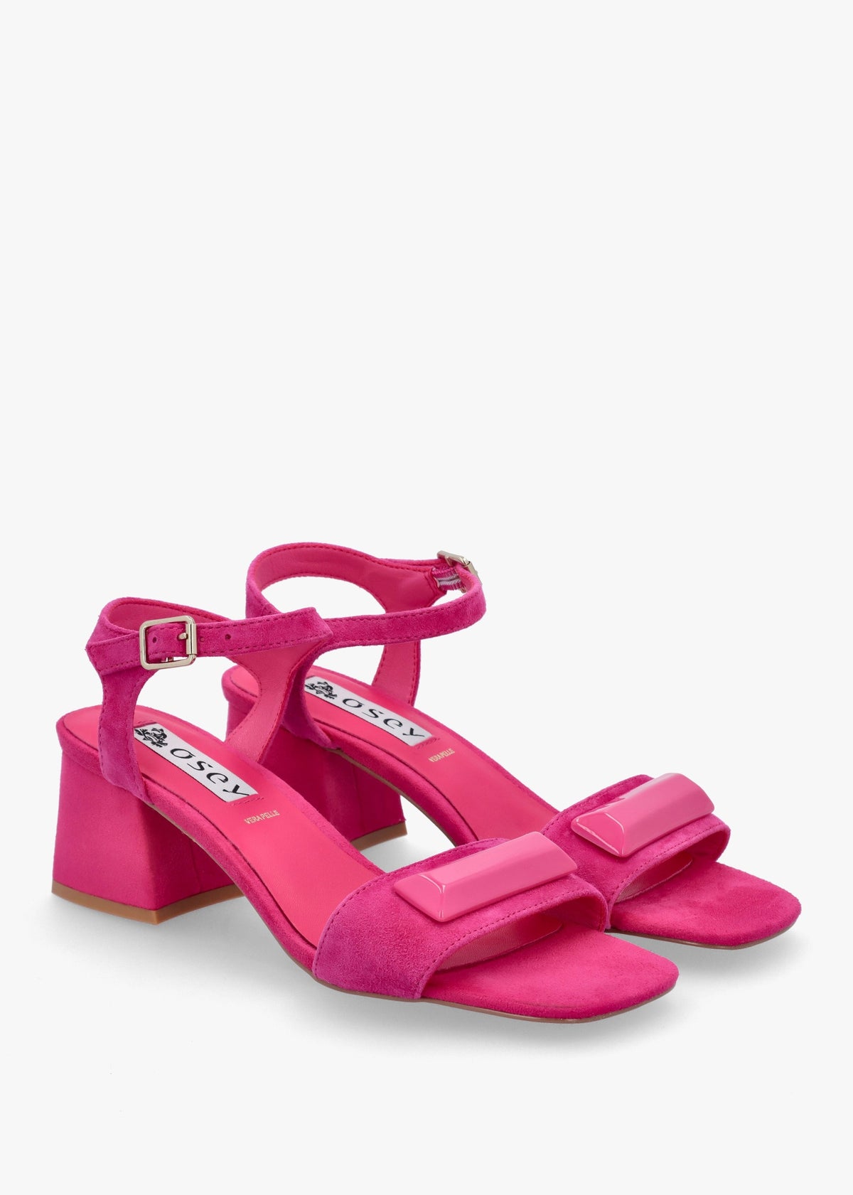 Villa Surry Fuchsia Suede Block Heel Sandals
