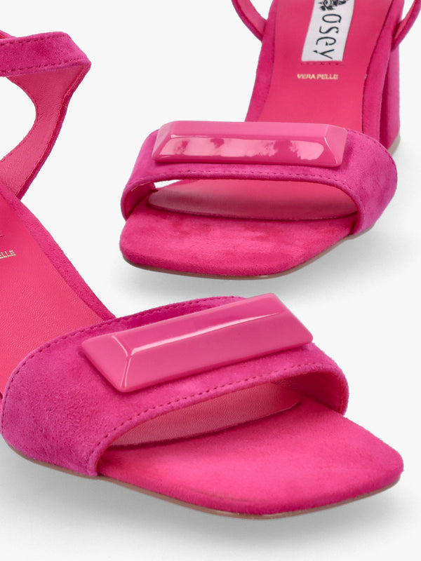 Villa Surry Fuchsia Suede Block Heel Sandals