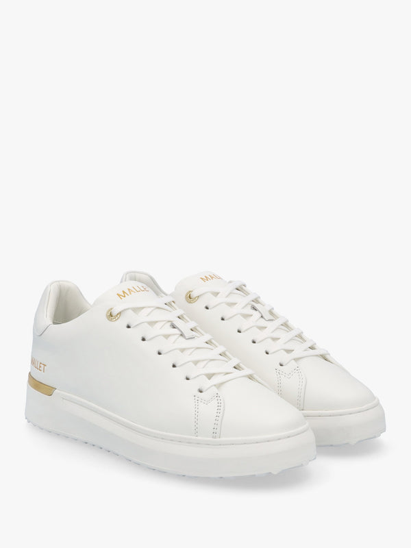 Men’s GRFTR Lite White & Gold Leather Trainers